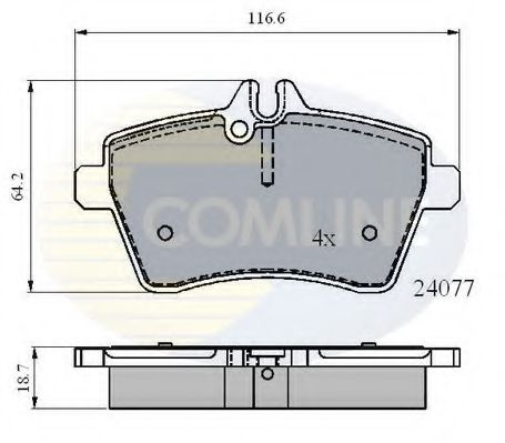 COMLINE - CBP01592 - Комплект тормозных колодок, дисковый тормоз (Тормозная система)