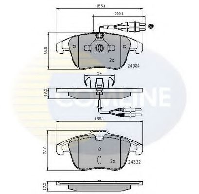 COMLINE - CBP22002 - Комплект тормозных колодок, дисковый тормоз (Тормозная система)