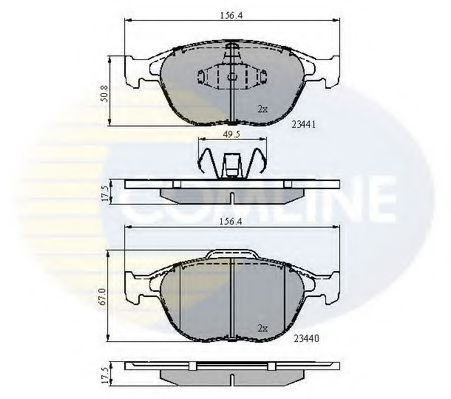 COMLINE - CBP01150 - Комплект тормозных колодок, дисковый тормоз (Тормозная система)