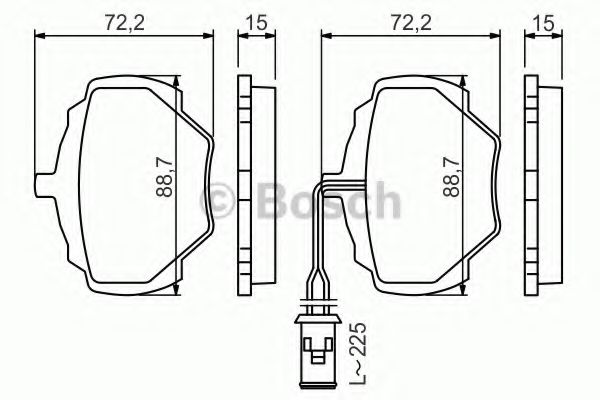 BOSCH - 0 986 424 267 - Комплект тормозных колодок, дисковый тормоз (Тормозная система)