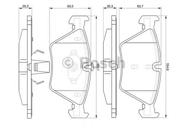 BOSCH - 0 986 424 822 - Комплект тормозных колодок, дисковый тормоз (Тормозная система)