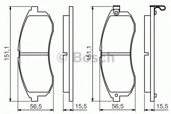 BOSCH - 0 986 494 362 - Комплект тормозных колодок, дисковый тормоз (Тормозная система)