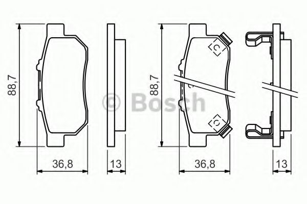 BOSCH - 0 986 494 392 - Комплект тормозных колодок, дисковый тормоз (Тормозная система)