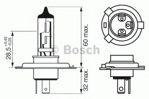 BOSCH - 1 987 302 048 - Лампа накаливания, фара дальнего света (Освещение)