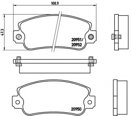 BREMBO - P 23 013 - Комплект тормозных колодок, дисковый тормоз (Тормозная система)