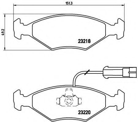 BREMBO - P 23 056 - Комплект тормозных колодок, дисковый тормоз (Тормозная система)