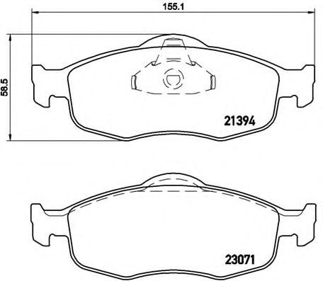 BREMBO - P 24 037 - Комплект тормозных колодок, дисковый тормоз (Тормозная система)