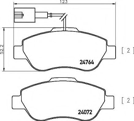 BREMBO - P 24 150 - Комплект тормозных колодок, дисковый тормоз (Тормозная система)