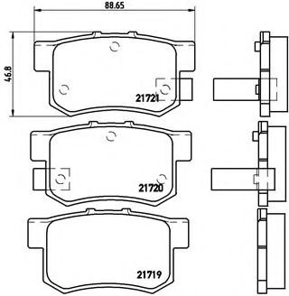 BREMBO - P 28 022 - Комплект тормозных колодок, дисковый тормоз (Тормозная система)