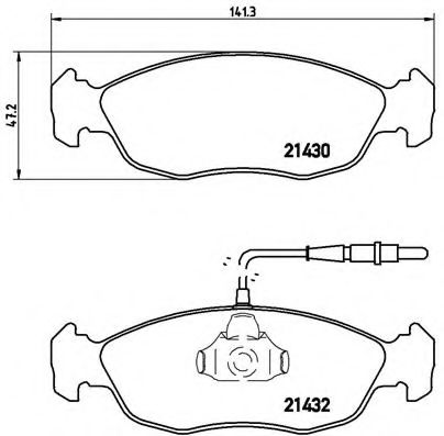 BREMBO - P 61 054 - Комплект тормозных колодок, дисковый тормоз (Тормозная система)