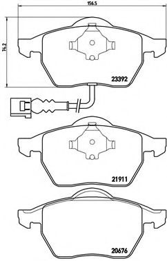 BREMBO - P 85 045 - Комплект тормозных колодок, дисковый тормоз (Тормозная система)