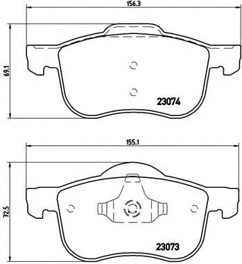 BREMBO - P 86 016 - Комплект тормозных колодок, дисковый тормоз (Тормозная система)