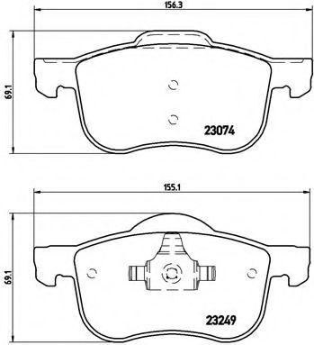 BREMBO - P 86 020 - Комплект тормозных колодок, дисковый тормоз (Тормозная система)