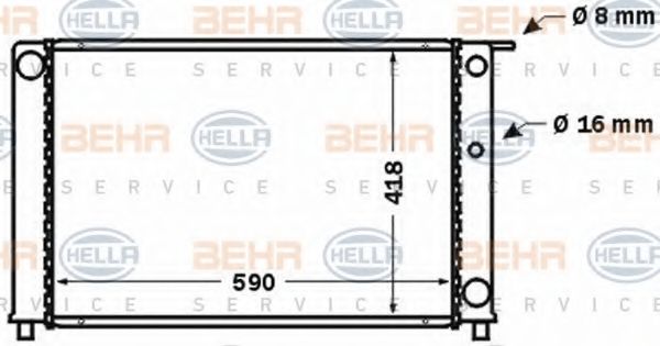 HELLA - 8MK 376 774-111 - Радиатор, охлаждение двигателя (Охлаждение)