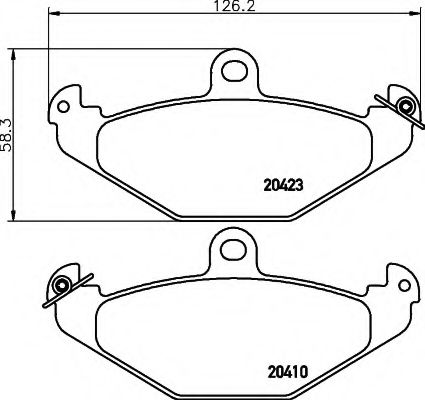 HELLA - 8DB 355 019-191 - Комплект тормозных колодок, дисковый тормоз (Тормозная система)