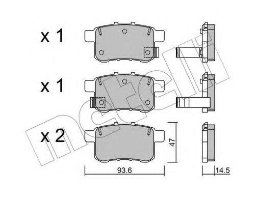 METELLI - 22-0868-0 - Комплект тормозных колодок, дисковый тормоз (Тормозная система)