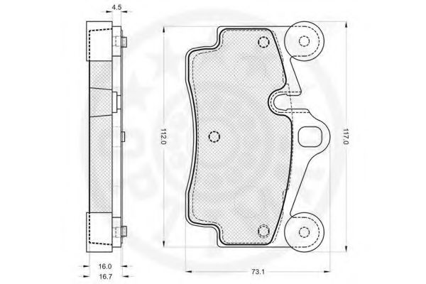OPTIMAL - 12186 - Комплект тормозных колодок, дисковый тормоз (Тормозная система)