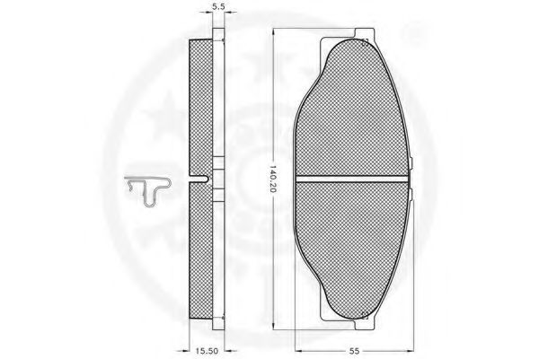 OPTIMAL - 9874 - Комплект тормозных колодок, дисковый тормоз (Тормозная система)
