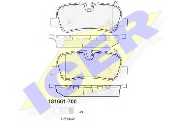 ICER - 181661-700 - Комплект тормозных колодок, дисковый тормоз (Тормозная система)