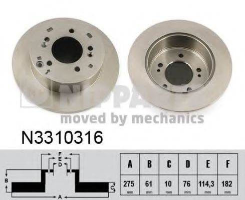 NIPPARTS - N3310316 - Тормозной диск (Тормозная система)