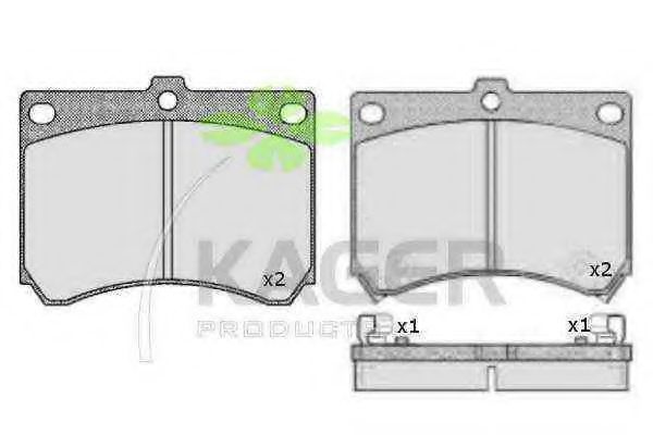 KAGER - 35-0295 - Комплект тормозных колодок, дисковый тормоз