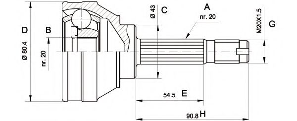 OPEN PARTS - CVJ5001.10 - Шарнирный комплект, приводной вал (Привод колеса)