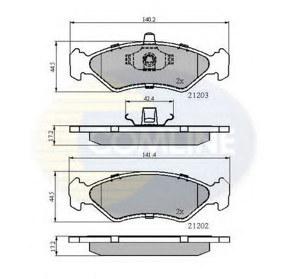 COMLINE - CBP0876 - Комплект тормозных колодок, дисковый тормоз (Тормозная система)