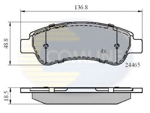 COMLINE - CBP01604 - Комплект тормозных колодок, дисковый тормоз (Тормозная система)