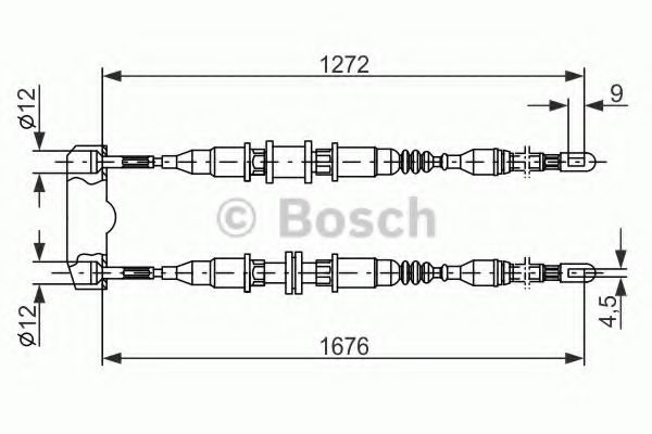 BOSCH - 1 987 477 136 - Трос, стояночная тормозная система (Тормозная система)