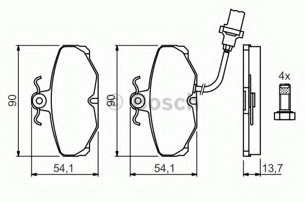 BOSCH - 0 986 469 820 - Комплект тормозных колодок, дисковый тормоз (Тормозная система)