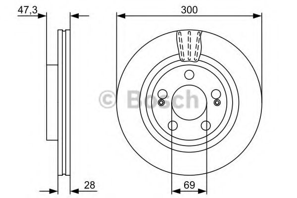 BOSCH - 0 986 479 537 - Тормозной диск (Тормозная система)