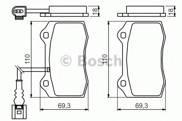 BOSCH - 0 986 494 367 - Комплект тормозных колодок, дисковый тормоз (Тормозная система)