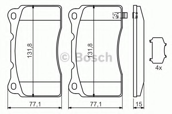 BOSCH - 0 986 494 395 - Комплект тормозных колодок, дисковый тормоз (Тормозная система)