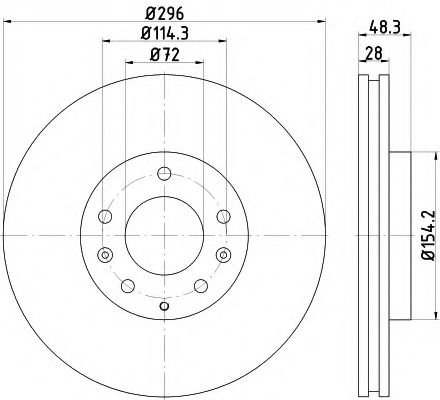 HELLA PAGID - 8DD 355 115-781 - Тормозной диск (Тормозная система)