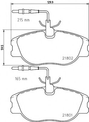 HELLA PAGID - 8DB 355 018-171 - Комплект тормозных колодок, дисковый тормоз (Тормозная система)