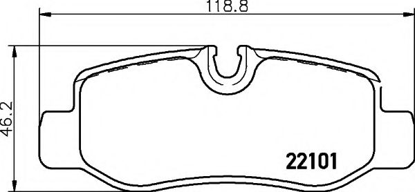 HELLA PAGID - 8DB 355 021-761 - Комплект тормозных колодок, дисковый тормоз (Тормозная система)