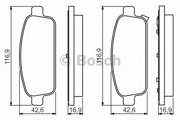 BOSCH - 0 986 495 259 - Комплект тормозных колодок, дисковый тормоз (Тормозная система)