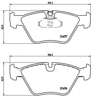 BREMBO - P 06 022 - Комплект тормозных колодок, дисковый тормоз (Тормозная система)