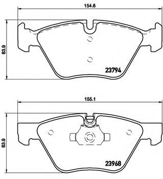 BREMBO - P 06 036 - Комплект тормозных колодок, дисковый тормоз (Тормозная система)