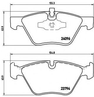 BREMBO - P 06 040 - Комплект тормозных колодок, дисковый тормоз (Тормозная система)