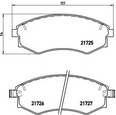 BREMBO - P 15 011 - Комплект тормозных колодок, дисковый тормоз (Тормозная система)