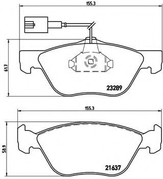 BREMBO - P 23 077 - Комплект тормозных колодок, дисковый тормоз (Тормозная система)