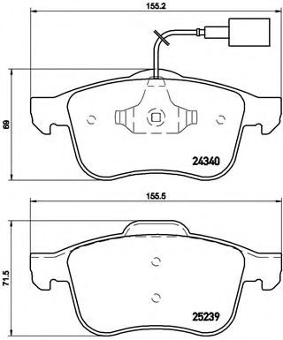 BREMBO - P 23 132 - Комплект тормозных колодок, дисковый тормоз (Тормозная система)