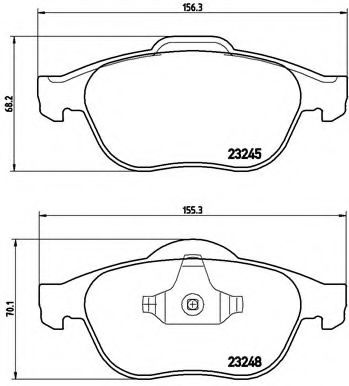 BREMBO - P 68 032 - Комплект тормозных колодок, дисковый тормоз (Тормозная система)