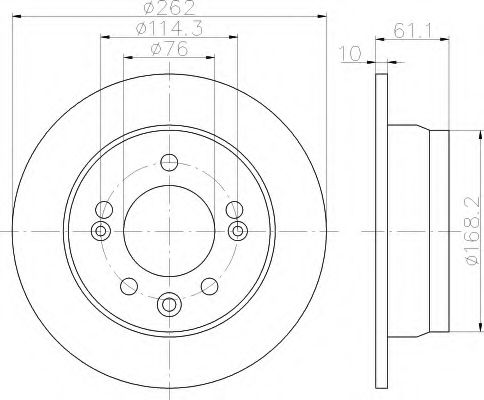 HELLA - 8DD 355 114-031 - Тормозной диск (Тормозная система)