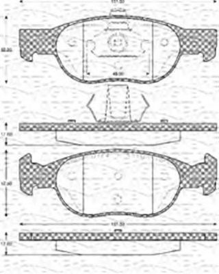 MAGNETI MARELLI - 363702161055 - Комплект тормозных колодок, дисковый тормоз (Тормозная система)