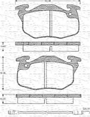 MAGNETI MARELLI - 363702161060 - Комплект тормозных колодок, дисковый тормоз (Тормозная система)