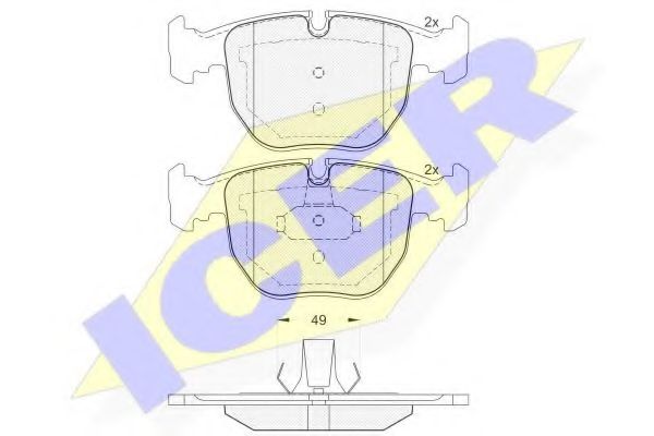 ICER - 181530 - Комплект тормозных колодок, дисковый тормоз (Тормозная система)