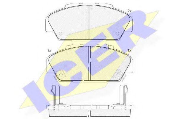 ICER - 181554 - Комплект тормозных колодок, дисковый тормоз (Тормозная система)