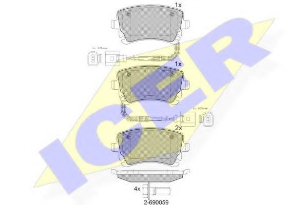 ICER - 181674 - Комплект тормозных колодок, дисковый тормоз (Тормозная система)